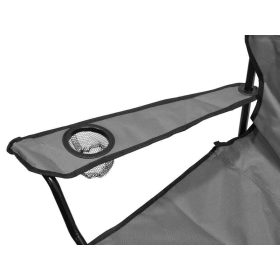   Skladacie kempingové rybárske kreslo s držiakmi na nápoje max. 100 kg - čierne