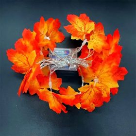   Jesenný list LED žiarovka rad dekorácie 40 LED , 8 m teplá biela , javorový list