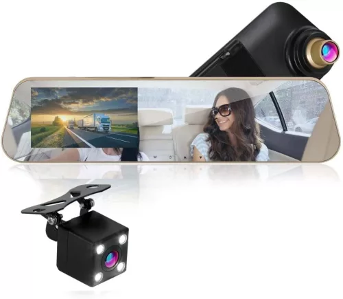 Visszapillantó tükörbe épített menetrögzítő és tolatókamera LCD kijelzővel