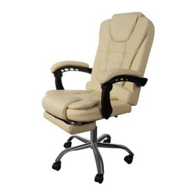   Otočné kancelárske kreslo béžovej farby, s podnožkou, funkcia naklápania, nosnosť 130 kg