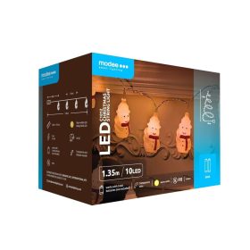   Modee Vianočné LED žiarovky plastové C1012 (10LED/1,35m/15cm) teplé