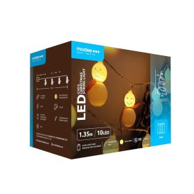   Modee Vianočné LED žiarovky plastové C1015 (10LED/1,35m/15cm) teplé
