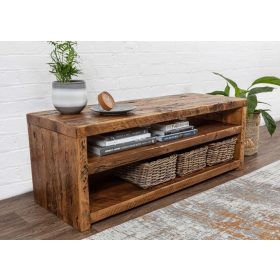   Ručne vyrobený rustikálny TV stojan, mediálna jednotka z tvrdého dreva