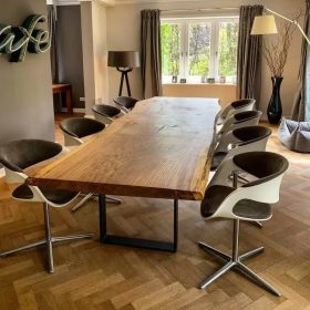   Ručne vyrobený veľký jedálenský stôl z tvrdého dreva vo vidieckom štýle 4 metre