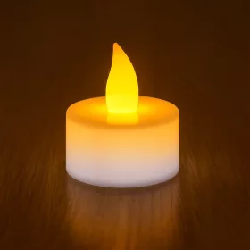 LED teamécses, gyertya, meleg fehér, gombelemmel