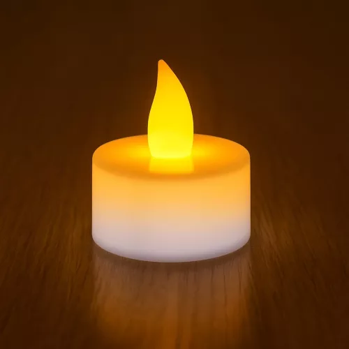 LED teamécses, gyertya, meleg fehér, gombelemmel