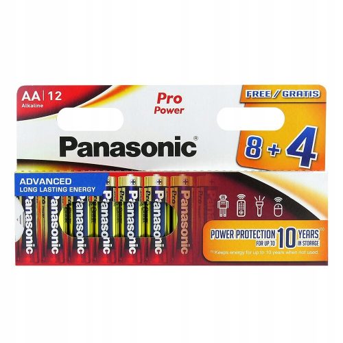 Panasonic Pro power LR06 AA Tužka s dlhou životnosťou B8+4