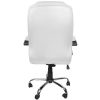Biela otočná stolička - ekokoža, nastaviteľná výška, funkcia TILT, ergonomická