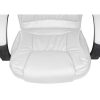 Biela otočná stolička - ekokoža, nastaviteľná výška, funkcia TILT, ergonomická