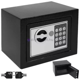   Elektronický trezor s kombinovaným kódom a kľúčom - oceľová konštrukcia, montáž na stenu