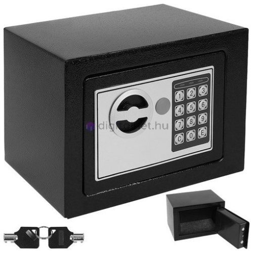 Elektronický trezor s kombinovaným kódom a kľúčom - oceľová konštrukcia, montáž na stenu