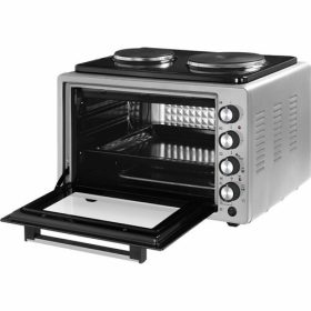   Prenosná elektrická rúra, objem 37 l, dvojitá varná doska, miešanie vzduchu, funkcia grilu