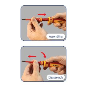   13 darabos szigetelt mégnes csavarhúzó készlet – SL, PH, PZ, T, 1000V, IEC 60900