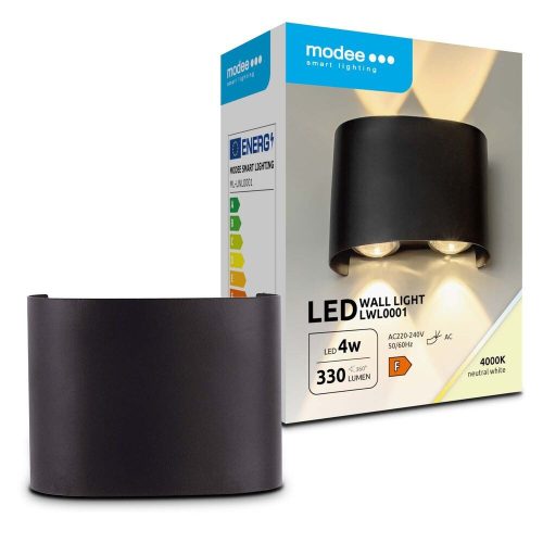 Vonkajšie nástenné LED svietidlo Modee - vodotesné IP65, 4W, 330 lumenov 4000K LWL0001