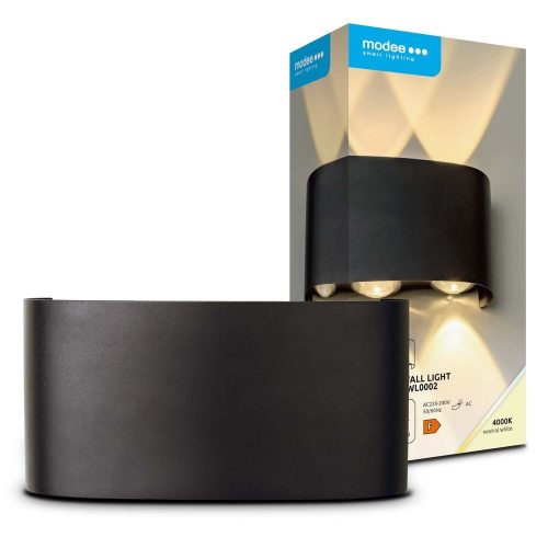 Atraktívny externý LED svetelný zdroj Modee LED, 6 W, 470 lm, IP65, neutrálna farba, čierna - LWL0002