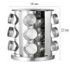 Otočný stojan na korenie s 12 fľašami - nerezová oceľ, 22 cm inox