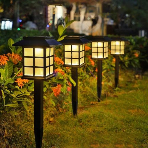 Solárna LED lampa na trávnik - IP65 vodotesné záhradné svetlo teplé, automatické