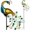 Solárne záhradné svetlo Peacock - 40 LED, IP44, súmrakový senzor, otočný panel