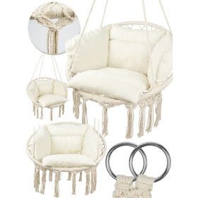   Függo Garden Macrame s párom, brazílske kreslo v boho štýle - béžová