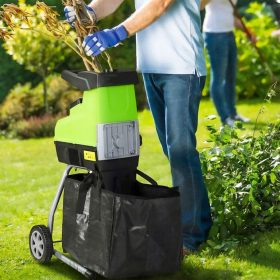   Elektrický štiepkovač konárov 3500W, samohybný, rotačný valec s 60L vakom, s rukavicami