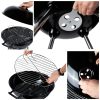 Záhradný gril na drevené uhlie Grill Master s vekom - mobilný, na kolieskach s extra úložným priestorom
