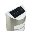 Solárna vonkajšia nástenná veľká LED lampa so studeným svetlom s dobíjacou batériou inox
