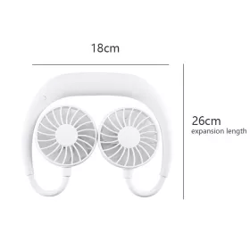   Prenosný ventilátor na krk, 360° nastaviteľný, extrémne tichý, dobíjateľný