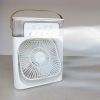 Stolný ventilátor so zvlhčovačom vzduchu, 600 ml, 3 rýchlosti, LED svetlo, USB