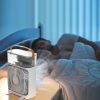 Stolný ventilátor so zvlhčovačom vzduchu, 600 ml, 3 rýchlosti, LED svetlo, USB
