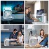 Stolný ventilátor so zvlhčovačom vzduchu, 600 ml, 3 rýchlosti, LED svetlo, USB