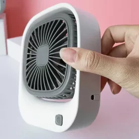   Stolný mini ventilátor s nabíjaním cez USB, 2 rýchlosti, kompaktný dizajn