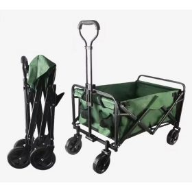   Skladací zelený záhradný plážový vozík robustný, odolný, do každého terénu