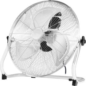   Podlahový ventilátor 100 W s povrchovou úpravou z nehrdzavejúcej ocele, priemer 45 cm, 3 rýchlosti, tichý,