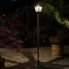 Napelemes kerti kandeláber LED állólámpa 177 cm, fényérzékelős, meleg fehér