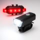 LED kerékpárlámpa szett, első és hátsó lámpa, USB-s, vízálló, akkumulátoros