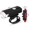 LED kerékpárlámpa szett, első és hátsó lámpa, USB-s, vízálló, akkumulátoros