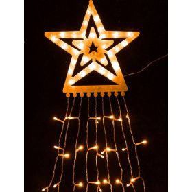   LED Csillagos karácsonyi fényfüzér, 6 m, meleg, 300 LED, IP44, 8 világítási mód
