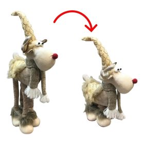   Karácsonyi Plüss Rénó – Teleszkópos Lábakkal, 65 cm, Barna