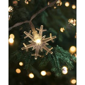   Hópelyhes LED Fénygirland, 20 LED, Meleg Fehér, Elemes, 2,2 m