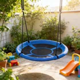   Fészekhinta 100 cm - kék, függeszthető kerti hinta 100 kg terhelhetőséggel