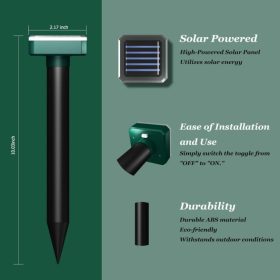   Szolár vakondriasztó - napelemes ultrahangos vakondriasztó 30 m hatótáv, IP44