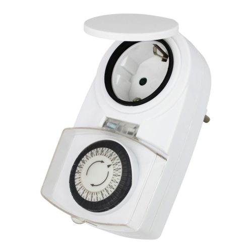 Mechanikus napi időkapcsoló, 24 órás programozás, 16A, 3500W, IP44