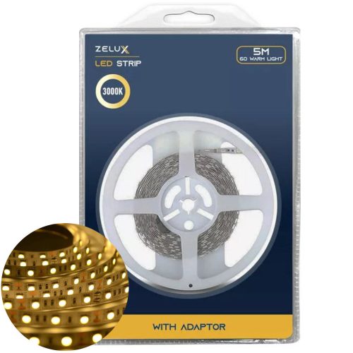 Zelux LED pásik - 5 m 12W/m 3000K IP20, 5050