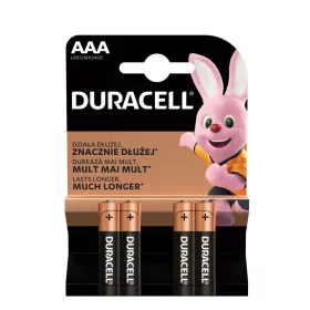   Duracell Basic Alkaline Micro Battery AAA (MN1500) (1,5 V) B4