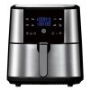 Air Fryer 8 Liter XXL kivehető kosár Forrólevegős Fritőz Kijelzővel, INOX, 1800W