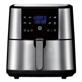   Air Fryer 8 Liter XXL kivehető kosár Forrólevegős Fritőz Kijelzővel, INOX, 1800W