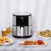 Air Fryer 8 Liter XXL kivehető kosár Forrólevegős Fritőz Kijelzővel, INOX, 1800W