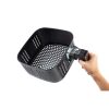 Air Fryer 8 Liter XXL kivehető kosár Forrólevegős Fritőz Kijelzővel, INOX, 1800W