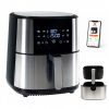Air Fryer 8 Liter XXL kivehető kosár Forrólevegős Fritőz Kijelzővel, INOX, 1800W