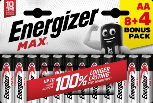 Tužková batéria Energizer Max s dlhou životnosťou AA LR6 B12
